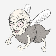 Sticker - Design of mutant insect flying