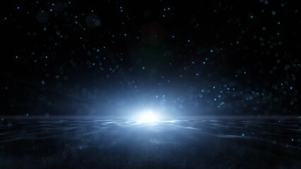 Wall Mural - Seamless loop futuristic wavy landscape with particles motion background.