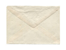 Old Vintage Aged Closed Paper Envelope Isolated On White