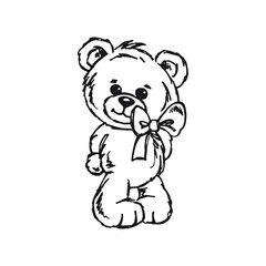 teddy bear cute bear vector drawing