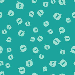 Green Information icon isolated seamless pattern on green background. Vector