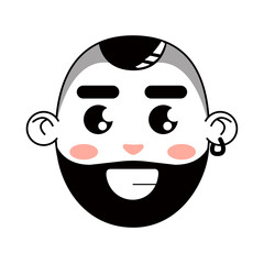 Sticker - bearded man face