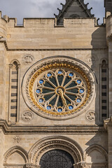 Wall Mural - Facade of Basilica of Saint-Denis (Basilique royale de Saint-Denis, from 1144) - former medieval abbey church in city of Saint-Denis, a northern suburb of Paris. France.