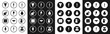 © Oksana - Set Knife, Meat chopper, Funnel or filter, Salt and pepper, Bread knife, Coffee turk and Gas stove icon. Vector