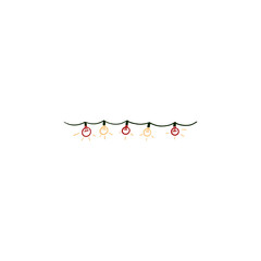 Single vector element isolated on white background. Christmas lights (garland).