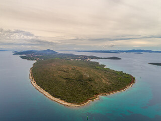 Wall Mural - Croatian Islands - Kornati and the Adriatic sea from drone view