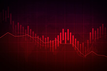 Red Graph Going Down Showing Stock Market Crash With Alarming Colors And Design. Modern Market Crash Concept Wallpaper