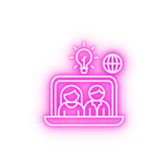 Sticker - Laptop web idea neon icon