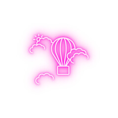 Canvas Print - Aerostat in the sky line neon icon