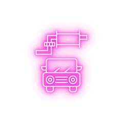 Sticker - Exhaust pipe car repair neon icon