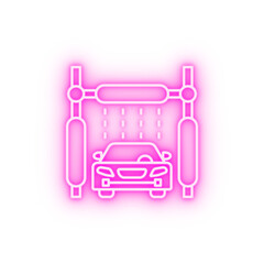 Poster - Car wash machine car neon icon