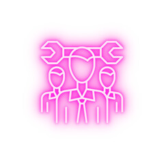 Sticker - Wrench workers neon icon