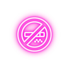 Sticker - No smoking neon icon