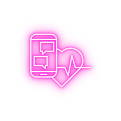 Wall Mural - Heart pulse chat neon icon