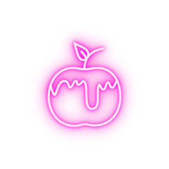 Canvas Print - Apple honey Judaism neon icon