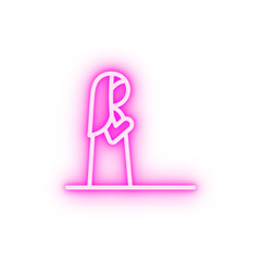 Sticker - Muslim woman praying neon icon