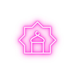 Wall Mural - Mosque Ramadan neon icon