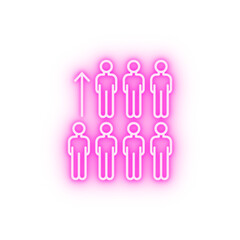 Sticker - Growth demograpic men neon icon