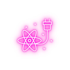 Canvas Print - Atoms science electron neon icon