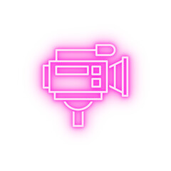 Wall Mural - Video camera neon icon