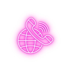 Wall Mural - Telephone neon icon