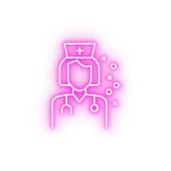 Canvas Print - Nurse job hospital neon icon