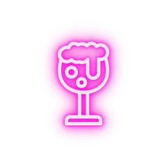 Canvas Print - Goblet beer neon icon