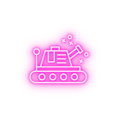 Sticker - Tank war old history neon icon