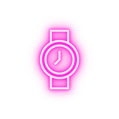 Wall Mural - Watch clock neon icon