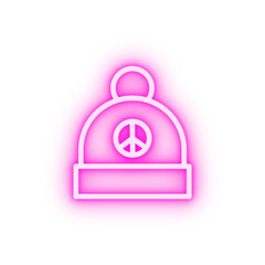 Sticker - Hat peace neon icon