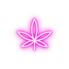 Sticker - Marijuana plant neon icon