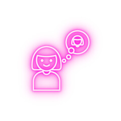 Wall Mural - Avatar girl friends neon icon