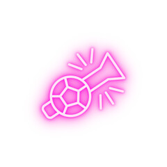 Poster - Pipe football neon icon