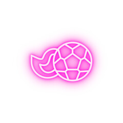 Poster - Fire football neon icon