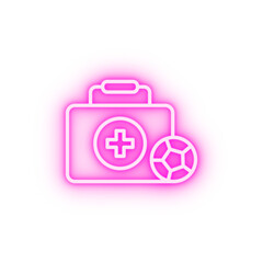 Sticker - First aid football neon icon