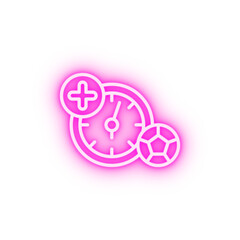 Poster - Time football neon icon