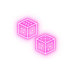 Poster - Dice casino neon icon