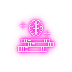 Canvas Print - Knowledge books brain neon icon