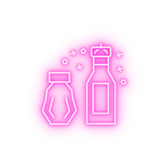 Poster - Condiments salt cook pepper neon icon