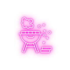 Poster - Bbq grill cooking neon icon