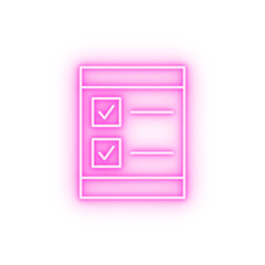 Wall Mural - Checklist SEO neon icon