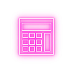 Canvas Print - calculator neon icon