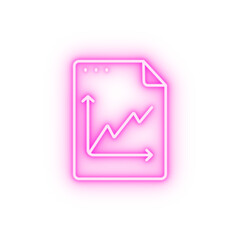 Poster - File document chart neon icon