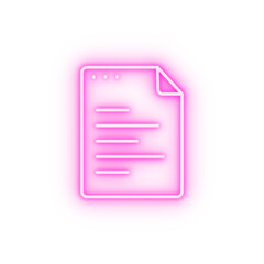 Sticker - File document text neon icon