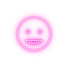 Canvas Print - Smiling teeth emotions neon icon