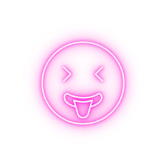 Sticker - Tongue smiling emotions neon icon