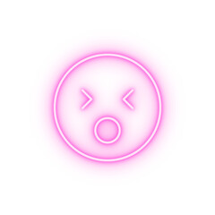 Sticker - Surprised rounded mouth emotions neon icon