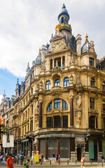 Wall Mural - Baroque ornated building on Leysstraat, street of Belgian city Antwerp.