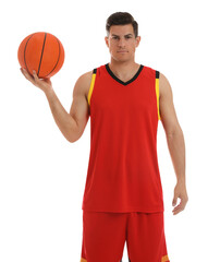 Sticker - Basketball player with ball on white background