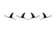 Flock of the Flying Flamingo Silhouette for Icon, Symbol, Logo, Art Illustration, Pictogram, Website,  or Graphic Design Element. Vector Illustration